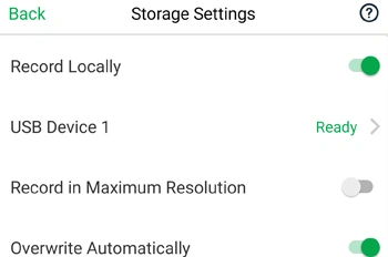 Enable Local Backup or Cloud Storage