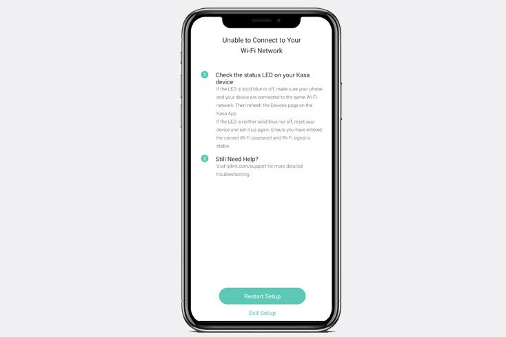reconnect your camera in the Kasa app