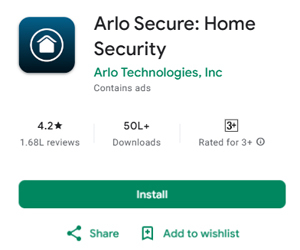 Arlo Secure app