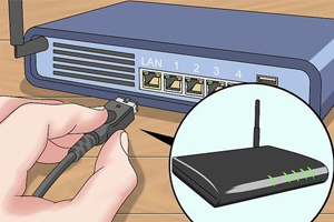 Connecting Ethernet cable to router